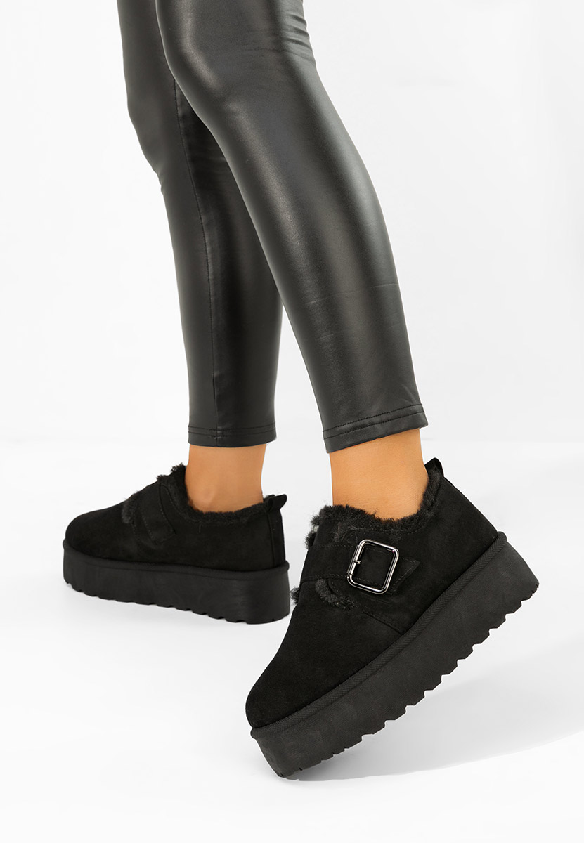 Černé kotníkové zimní boty Suzie