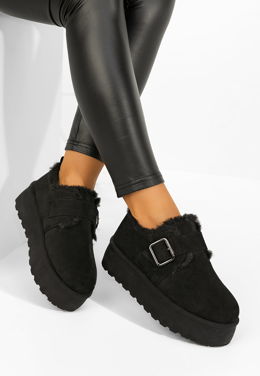 Černé kotníkové zimní boty Suzie