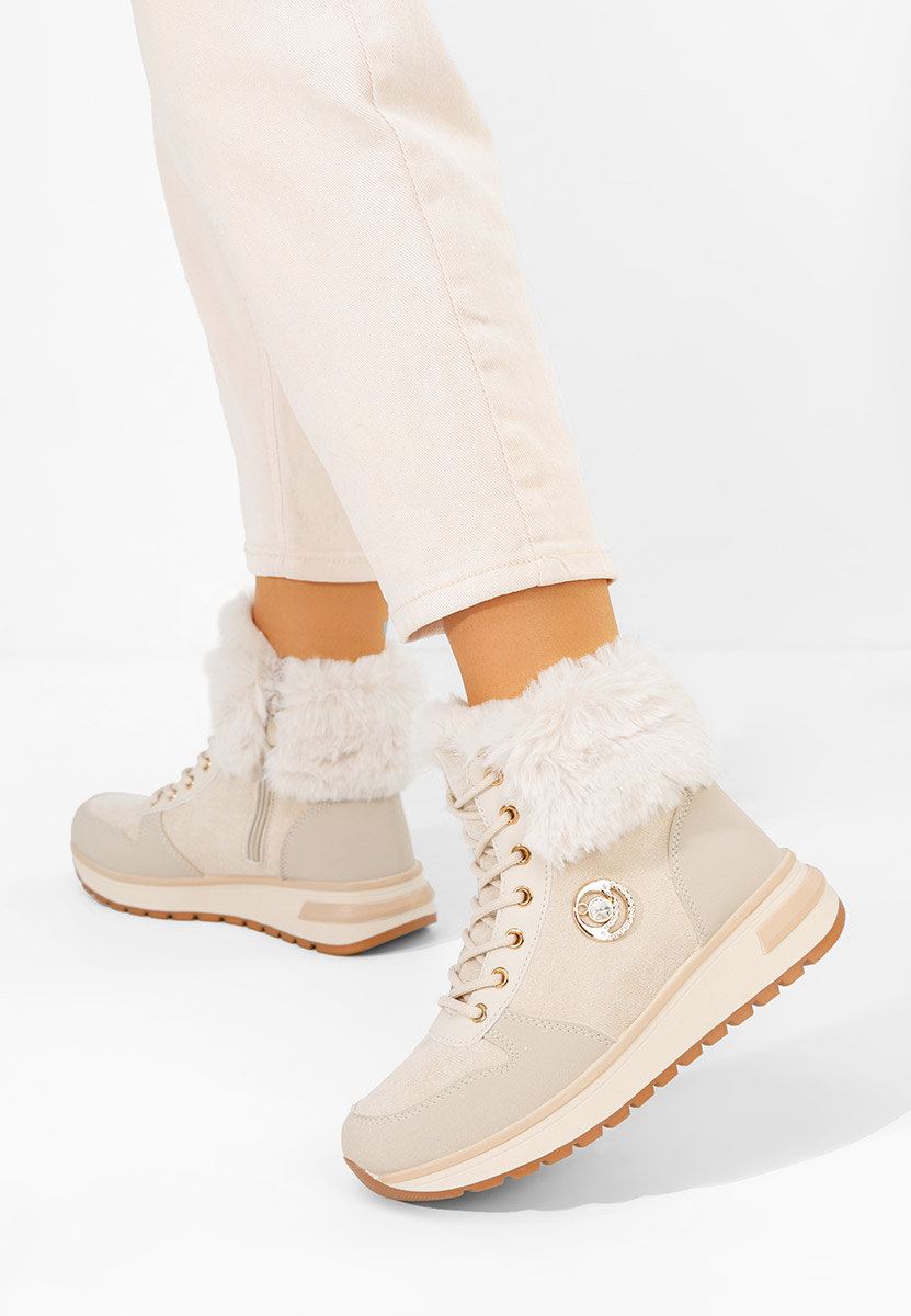 Béžové zimní tenisky dámské Grisia