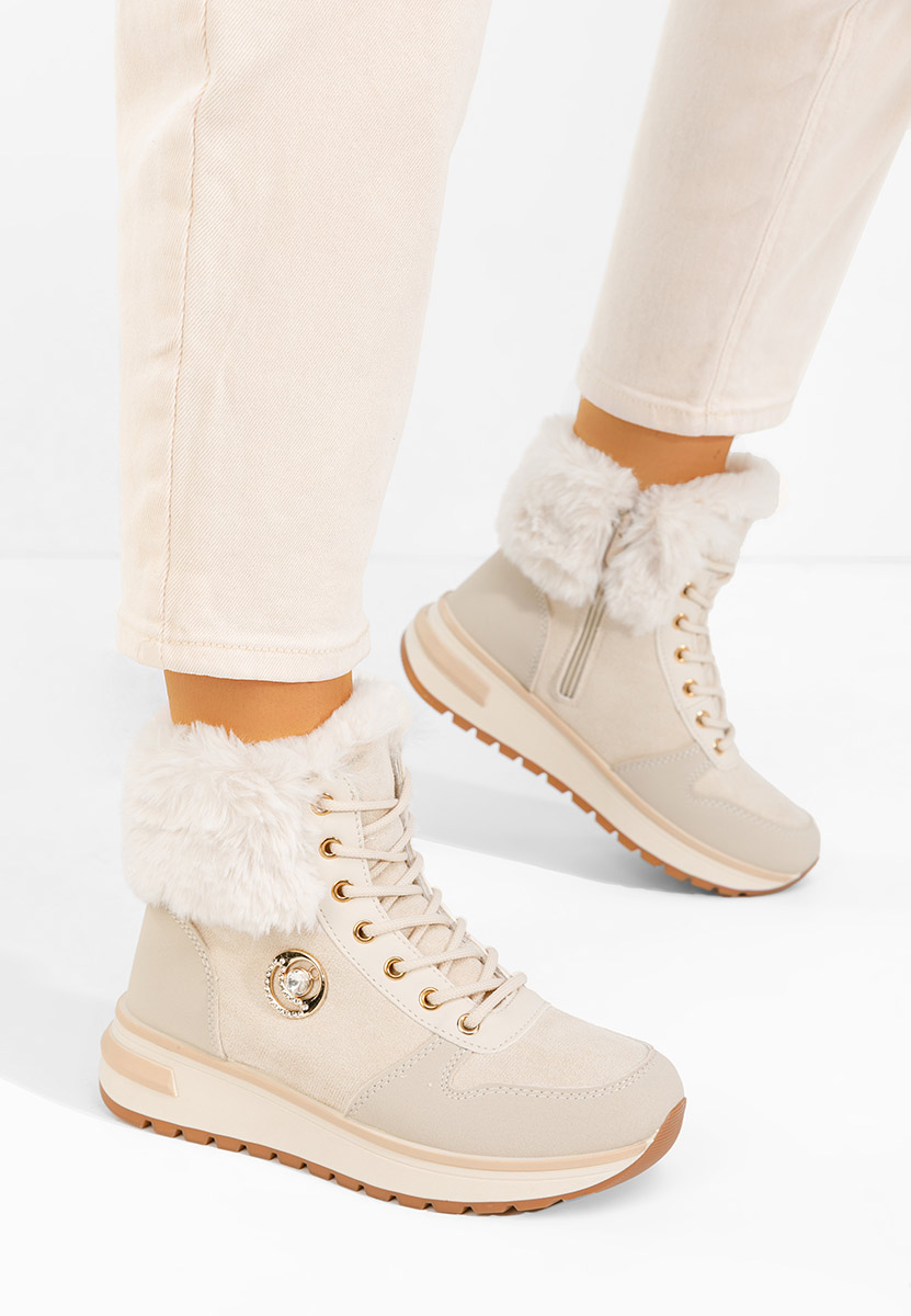 Béžové zimní tenisky dámské Grisia