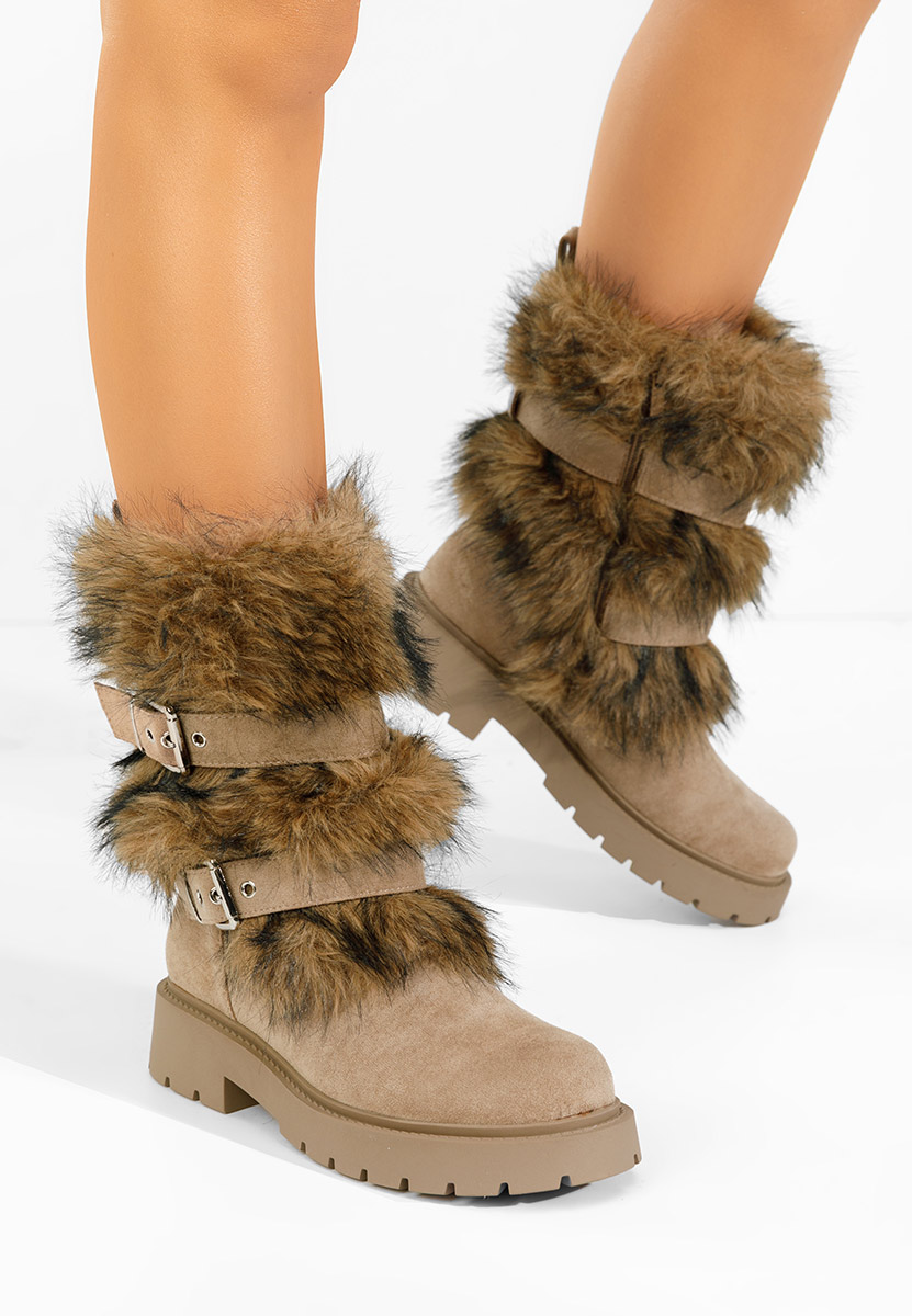 Khaki dámské zimní boty Nelisia