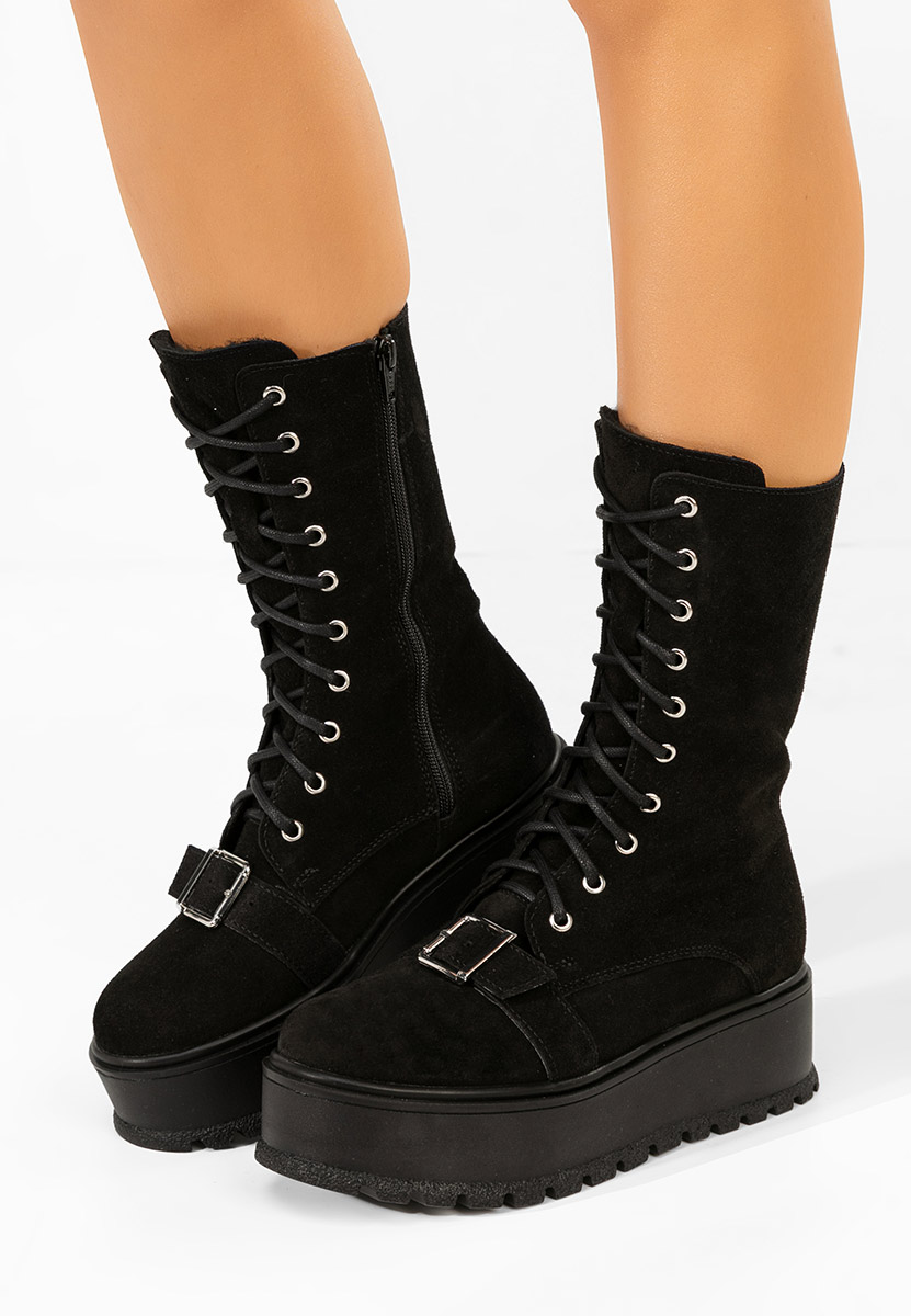 Černé kožené kotníkové boty Sorelia v2