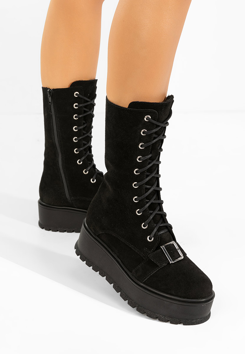 Černé kožené kotníkové boty Sorelia v2