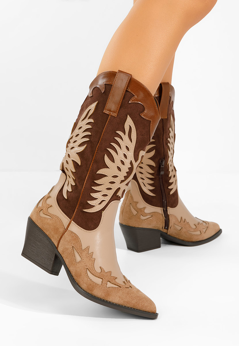 Hnedé dámské kozačky Jasnira