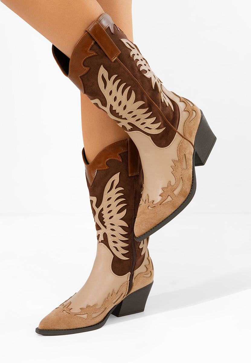 Hnedé dámské kozačky Jasnira