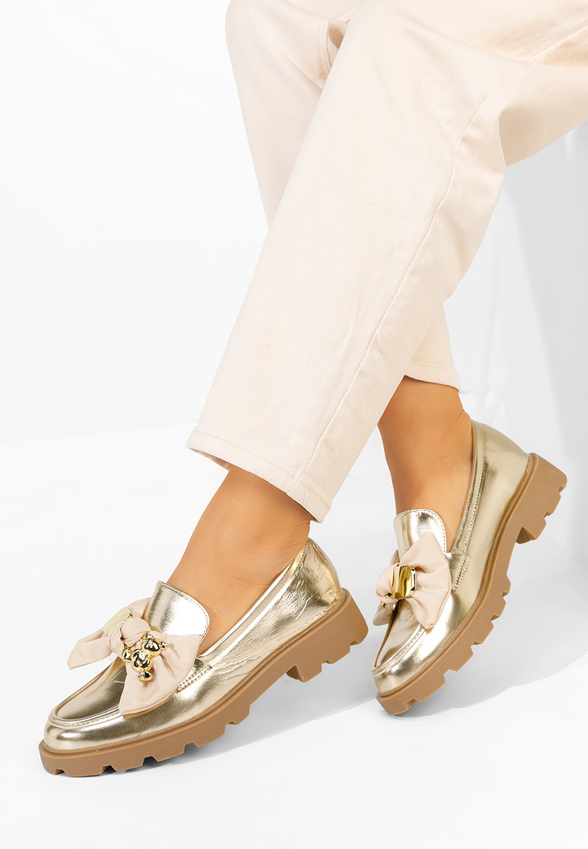 Zlaté mokasíny dámské Desana