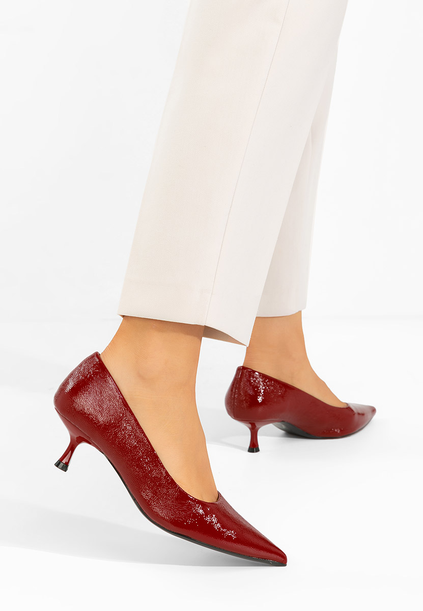 Bordové lodičky na nízkém podpatku Dianela