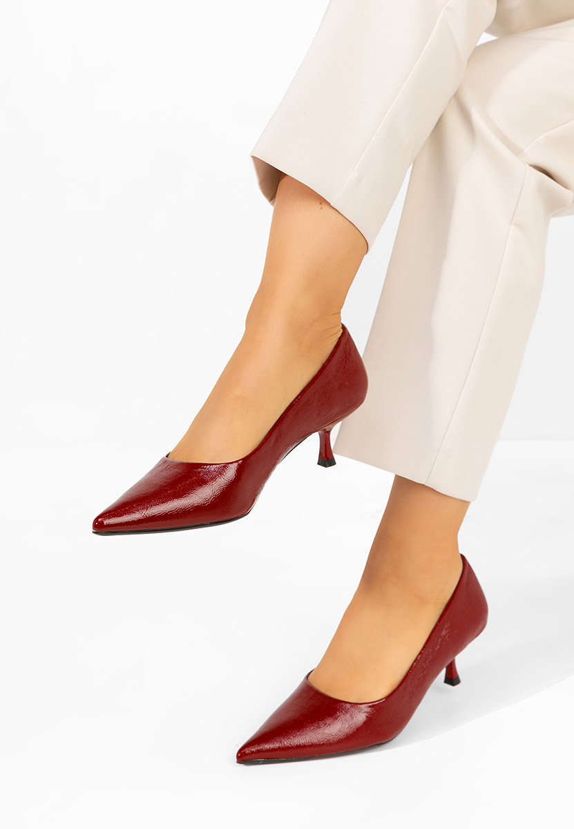 Bordové lodičky na nízkém podpatku Dianela