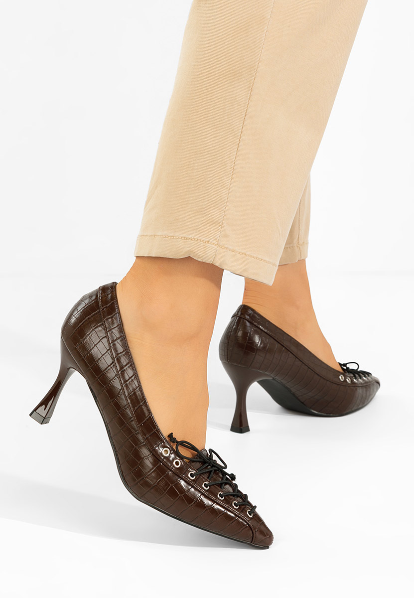 Hnedé lodičky do špičky Jasoria