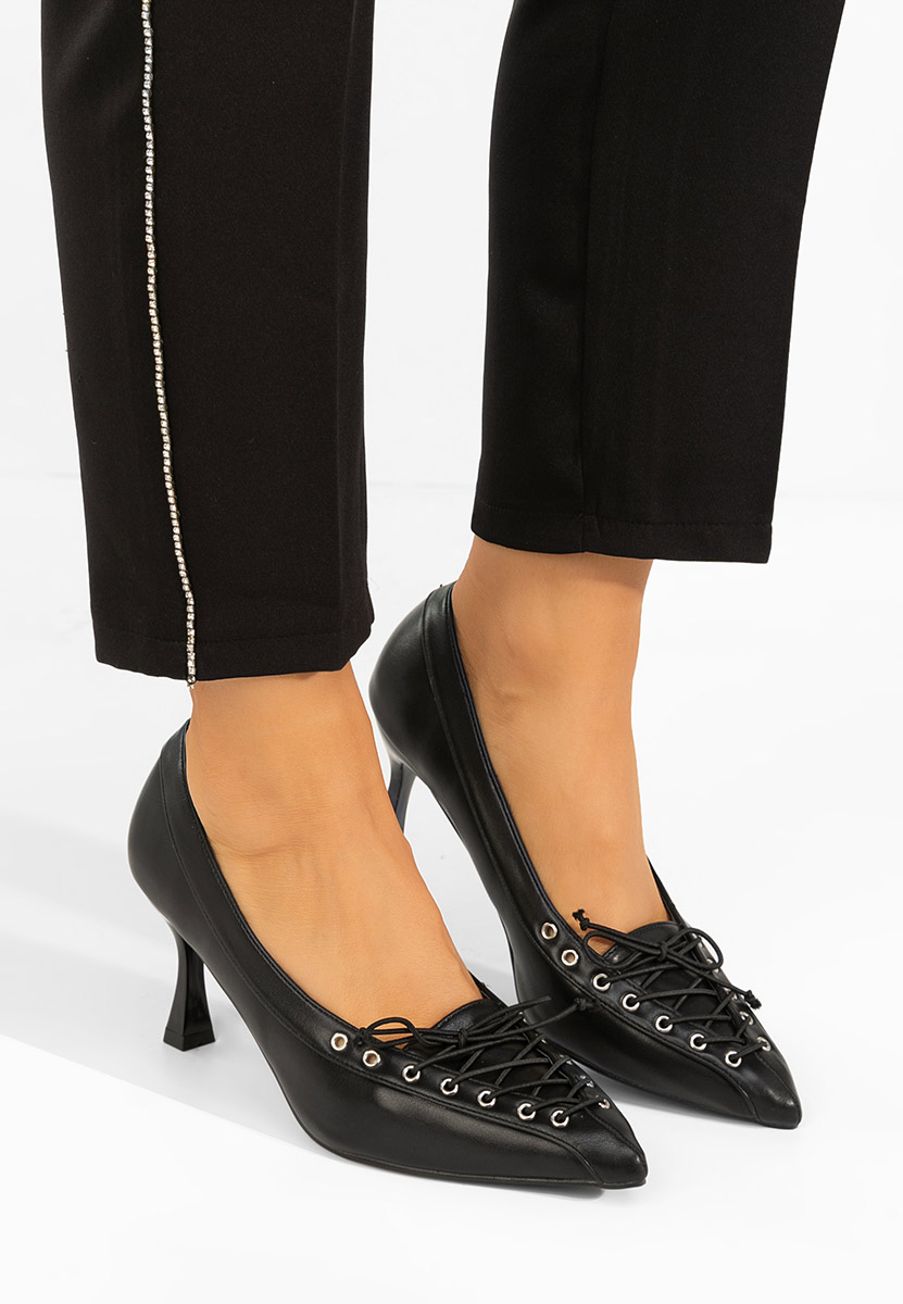 Černé lodičky do špičky Jasoria V2