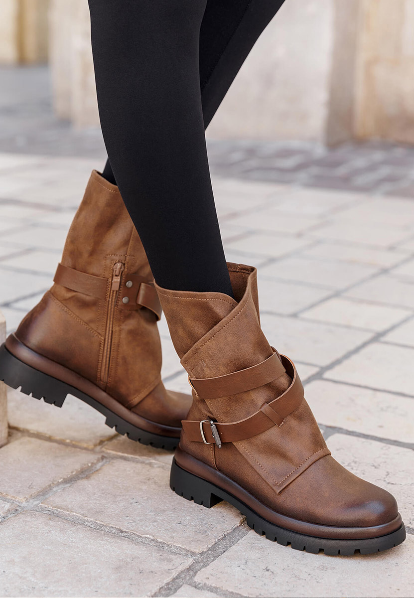 Camelové dámské polokozačky Cariolia