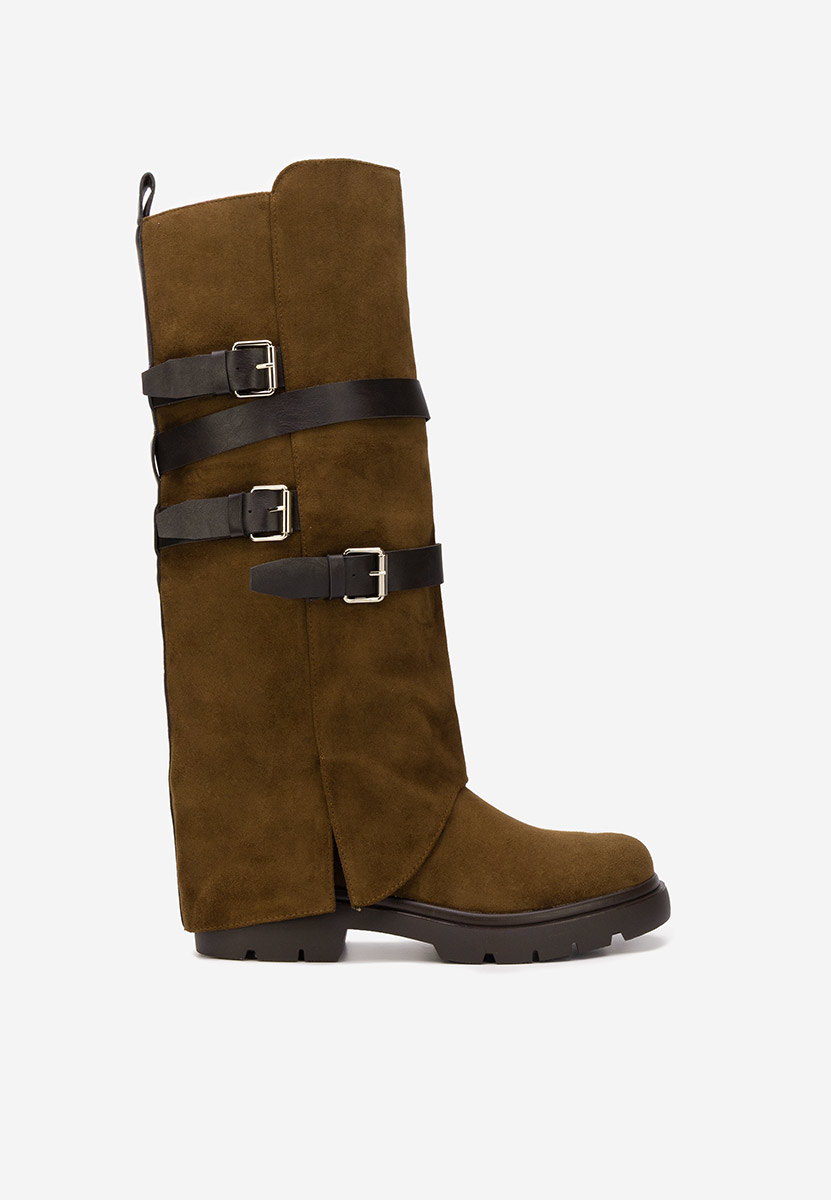 Hnedé dámské nízké kozačky Rovira