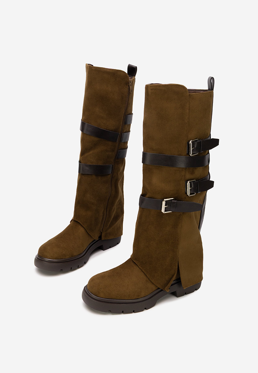 Hnedé dámské nízké kozačky Rovira