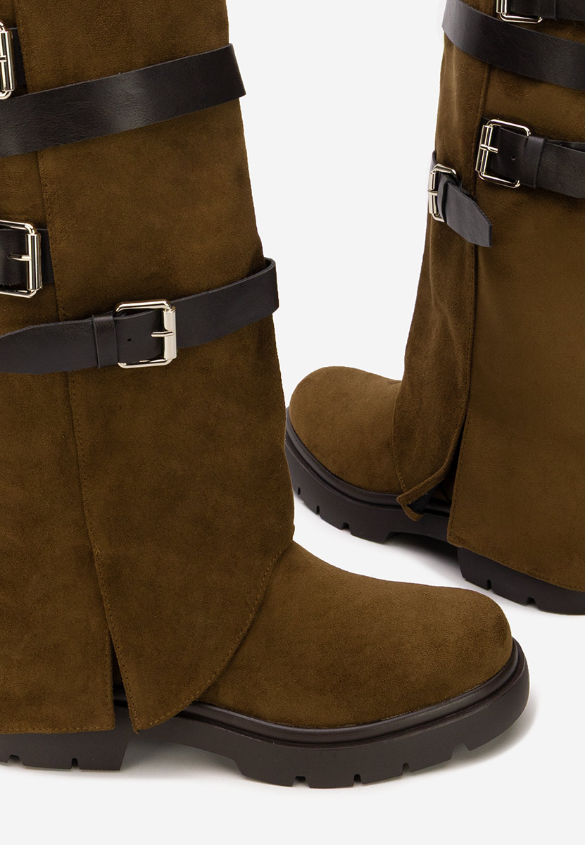 Hnedé dámské nízké kozačky Rovira