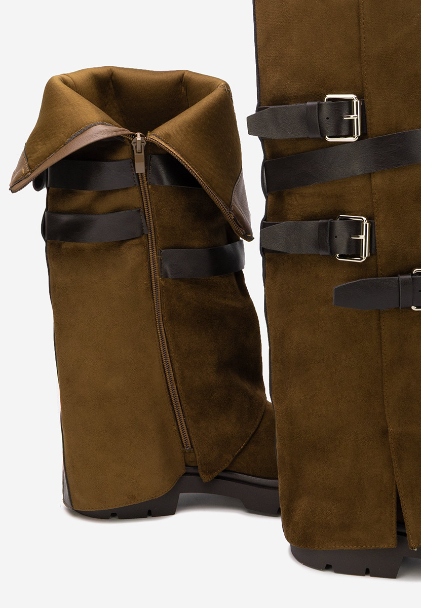 Hnedé dámské nízké kozačky Rovira