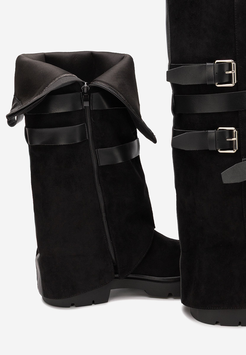 Černé dámské nízké kozačky Rovira