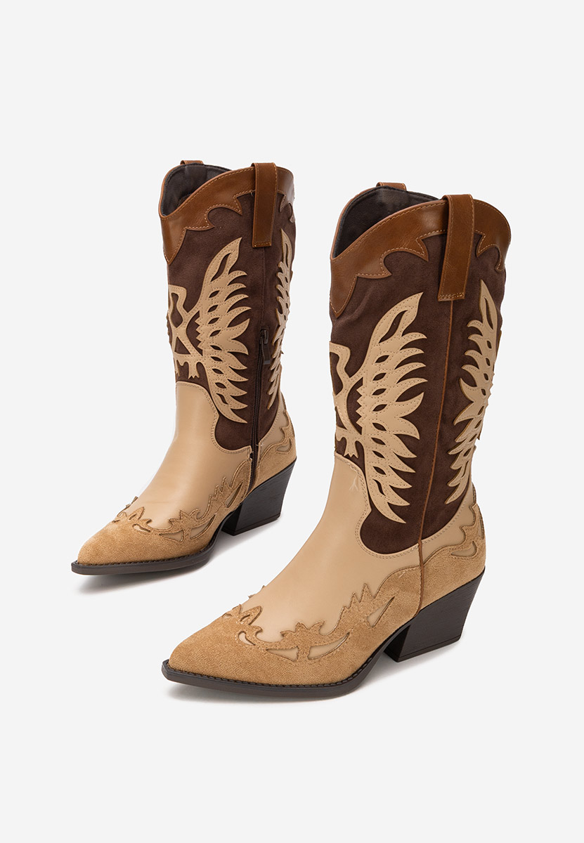 Hnedé dámské kozačky Jasnira