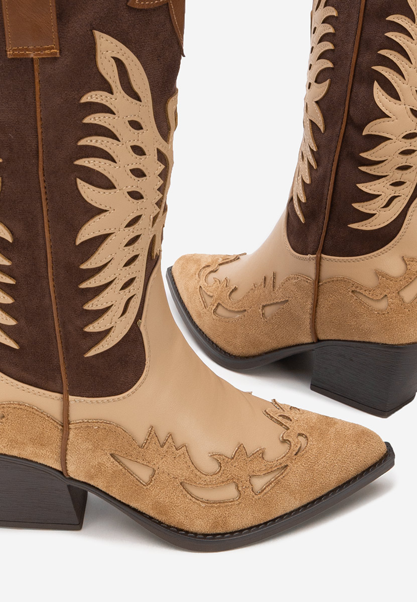 Hnedé dámské kozačky Jasnira