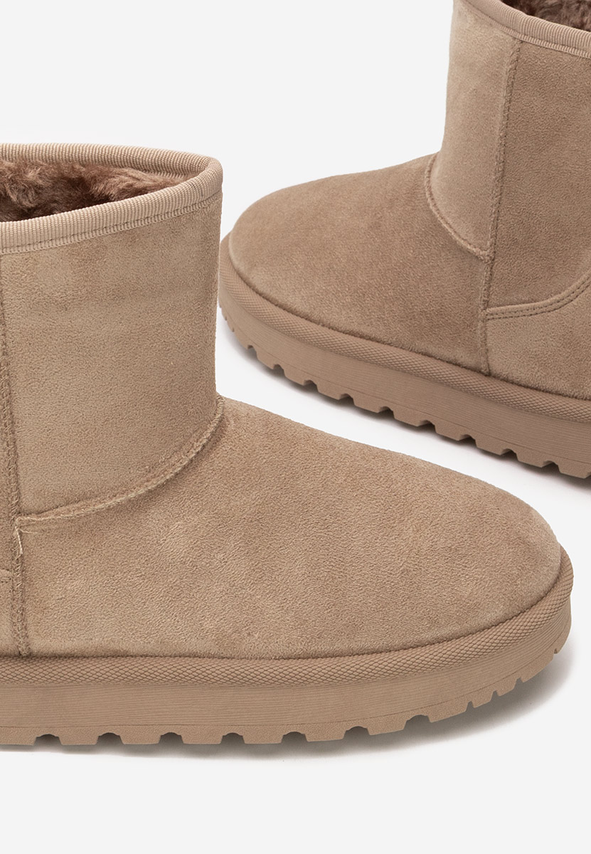 Khaki kotníkové zimní boty Patty