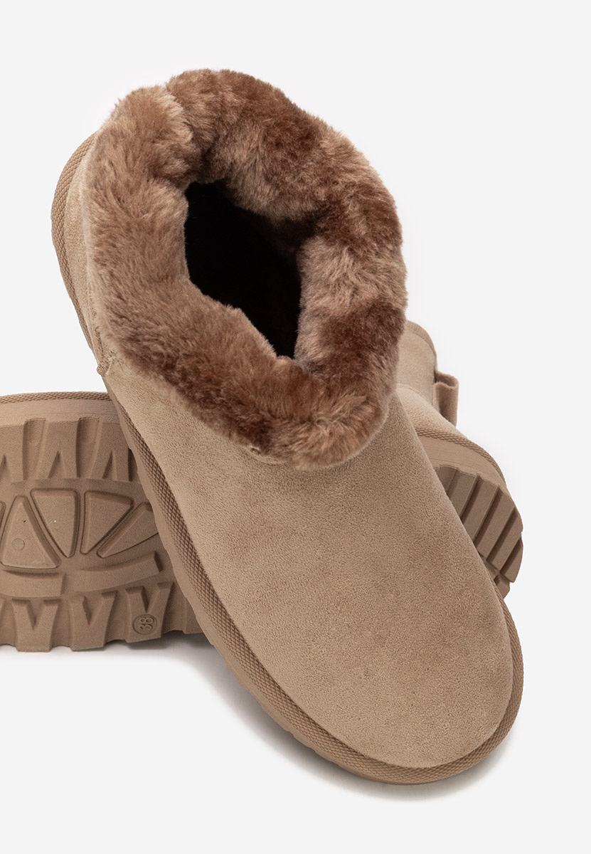 Khaki kotníkové zimní boty Patty