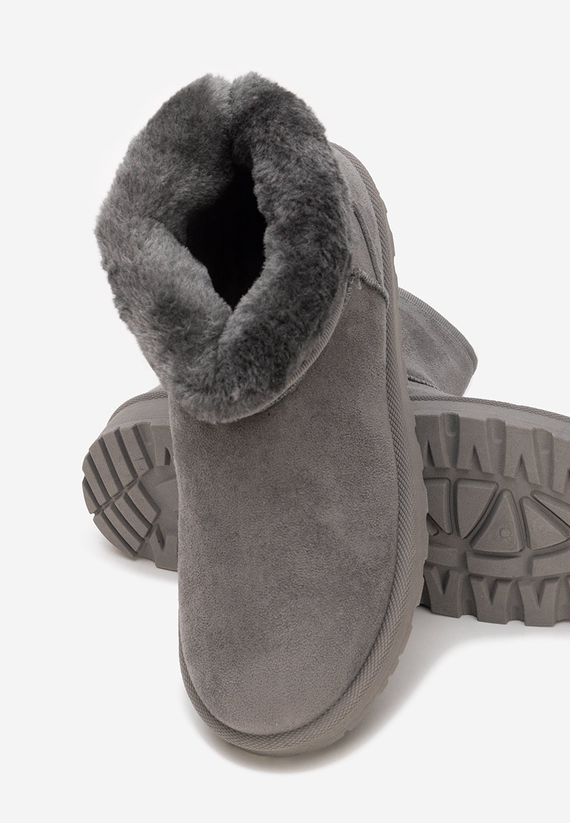 Šedé kotníkové zimní boty Patty