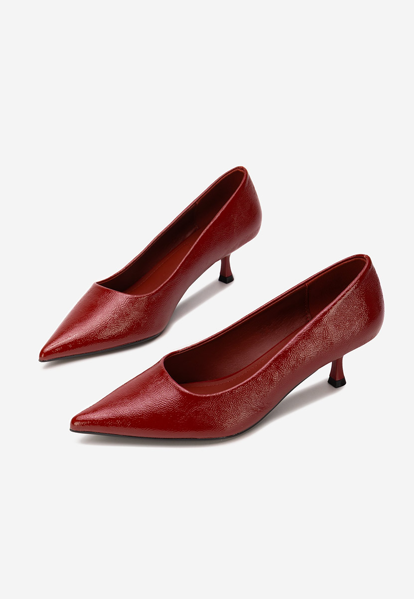 Bordové lodičky na nízkém podpatku Dianela