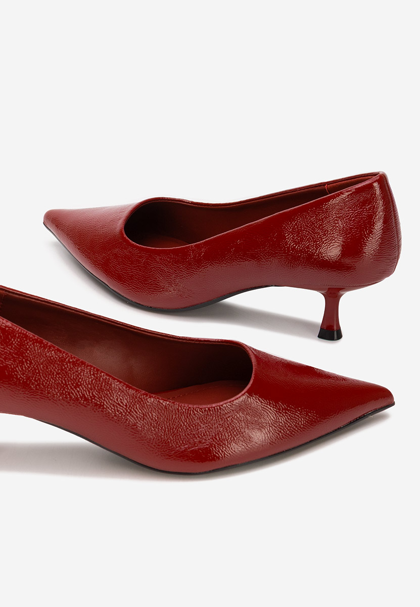 Bordové lodičky na nízkém podpatku Dianela