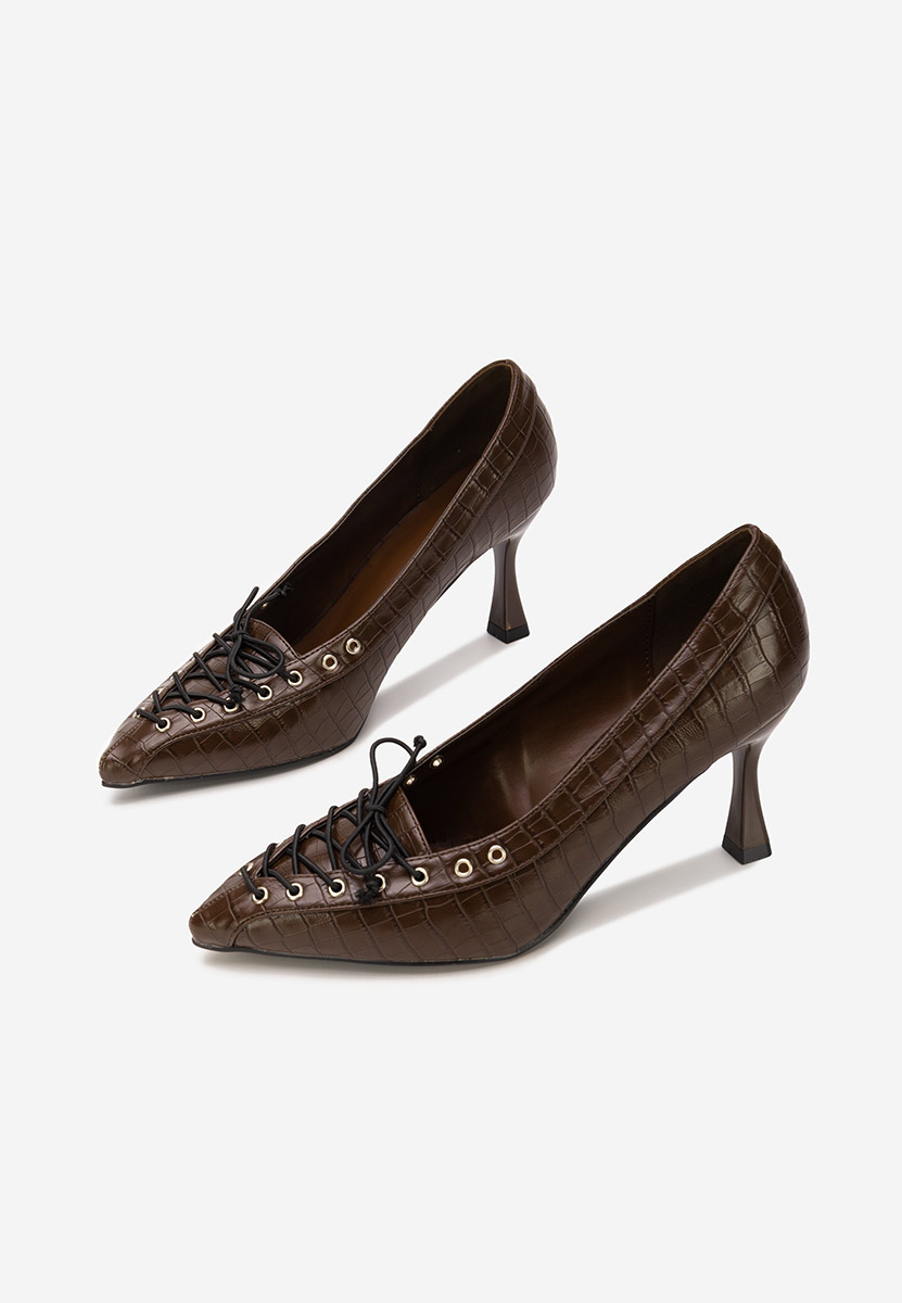 Hnedé lodičky do špičky Jasoria