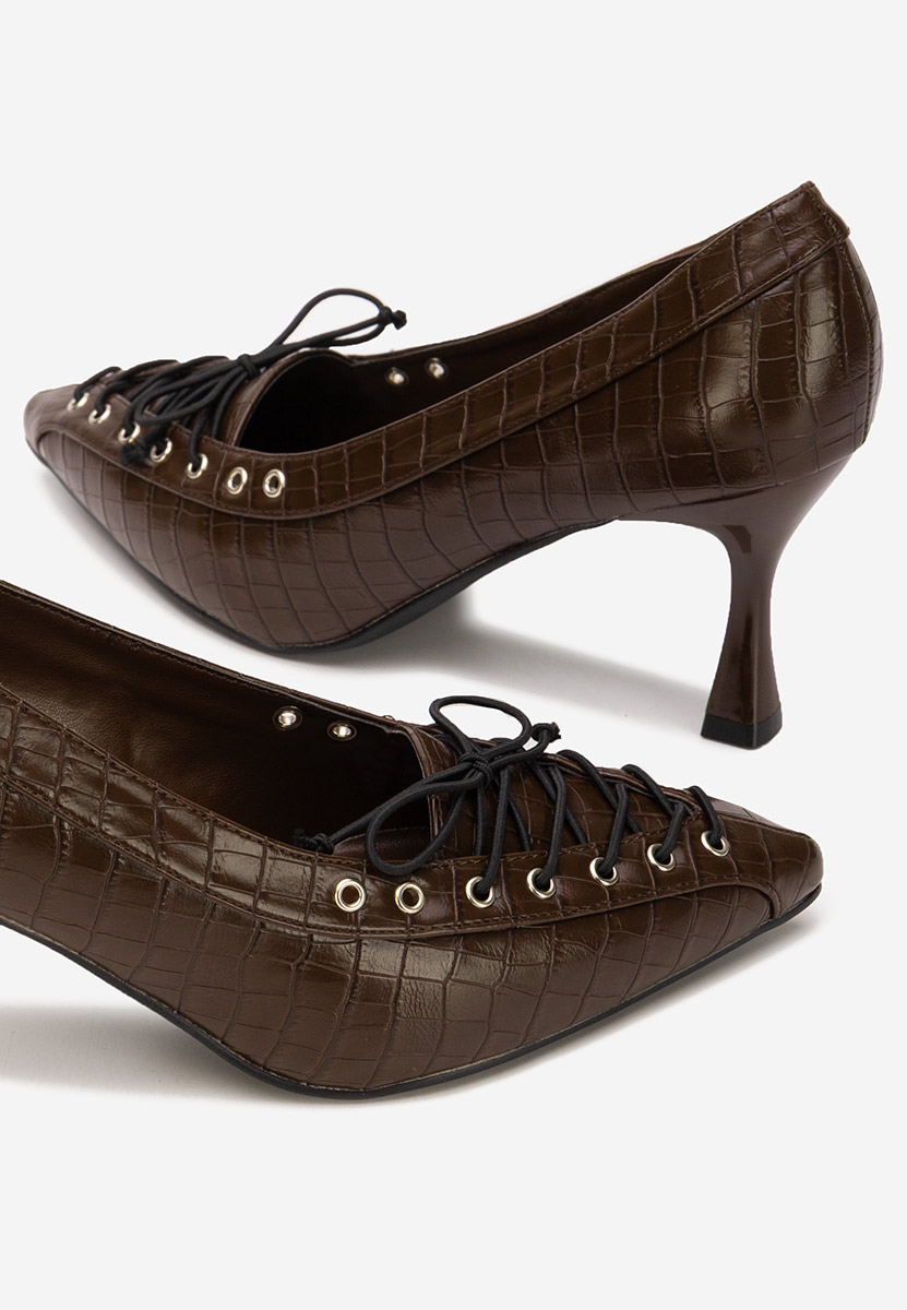 Hnedé lodičky do špičky Jasoria