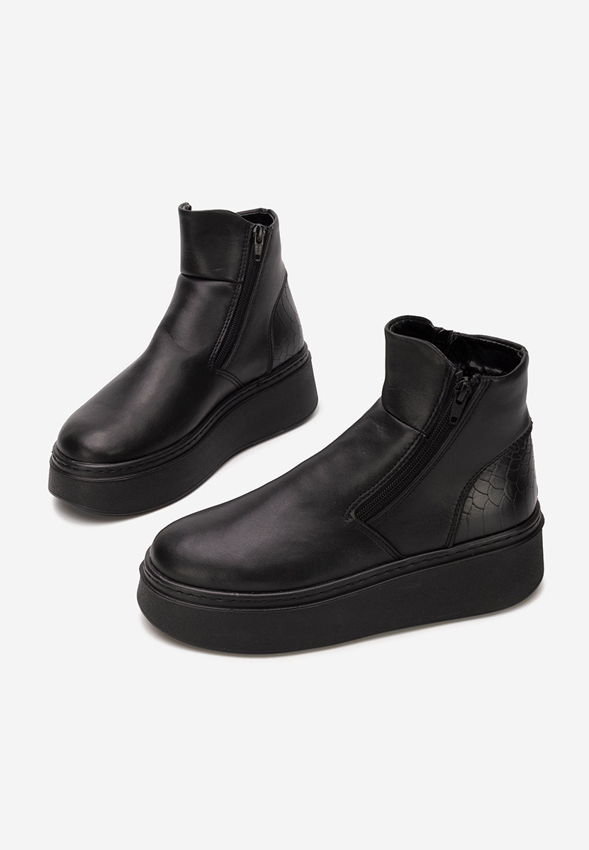 Černé kožené kotníkové boty Andiora V2