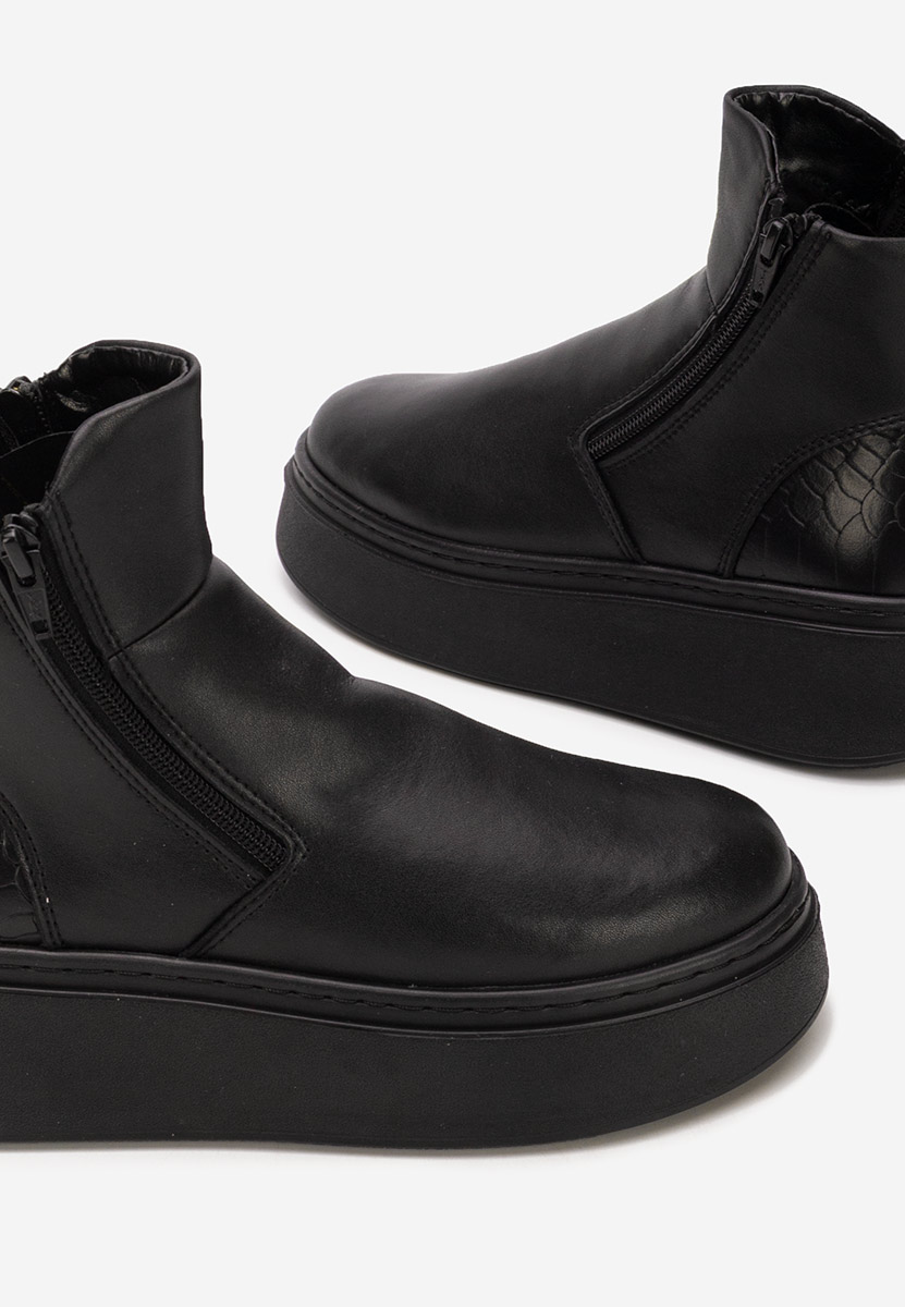 Černé kožené kotníkové boty Andiora V2