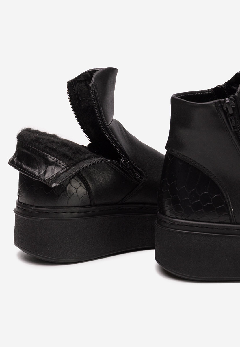 Černé kožené kotníkové boty Andiora V2