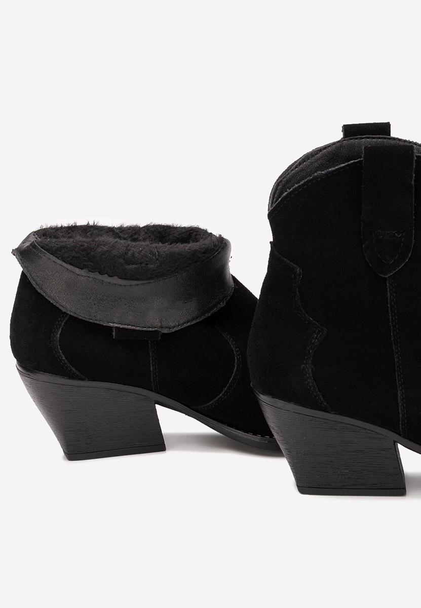 Černé kotníkové boty cowboy Glavira