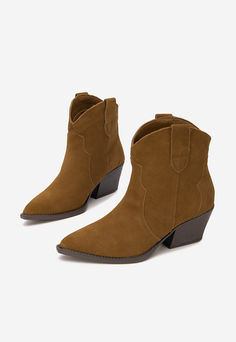 Camelové kotníkové boty cowboy Glavira