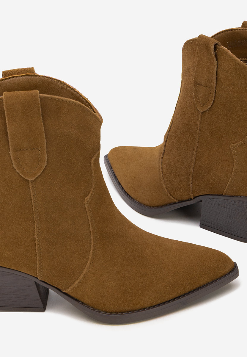 Camelové kotníkové boty cowboy Glavira