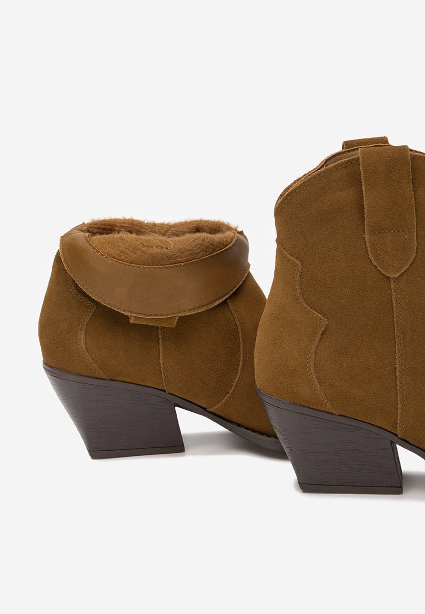 Camelové kotníkové boty cowboy Glavira