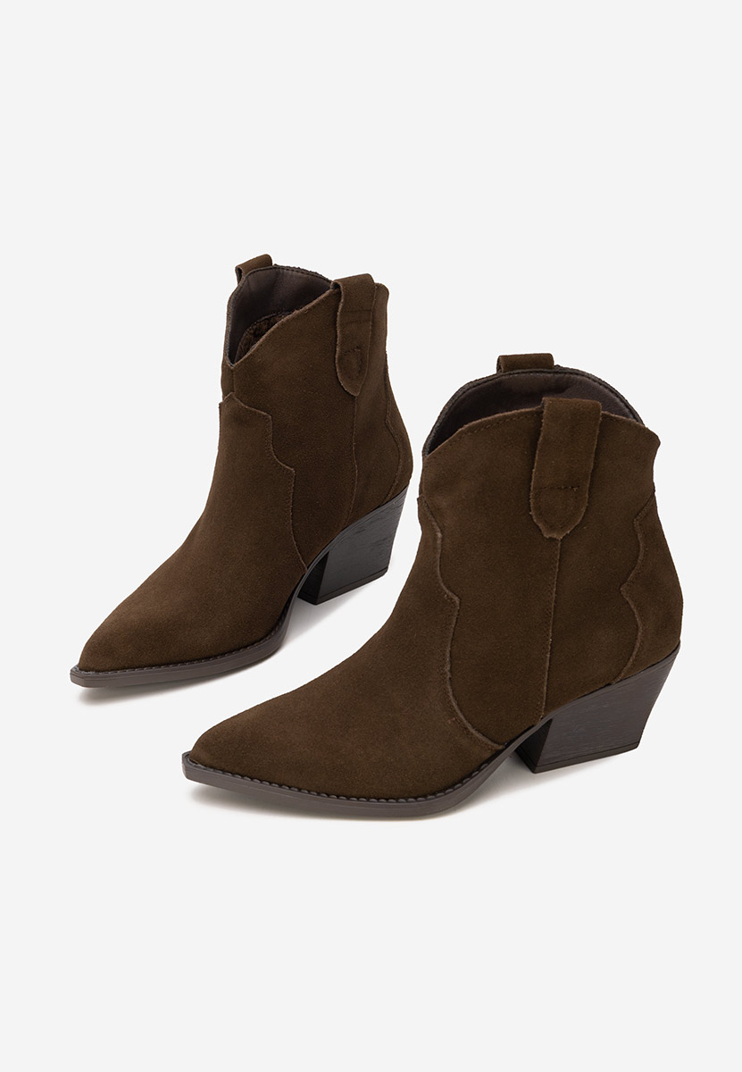 Hnedé kotníkové boty cowboy Glavira