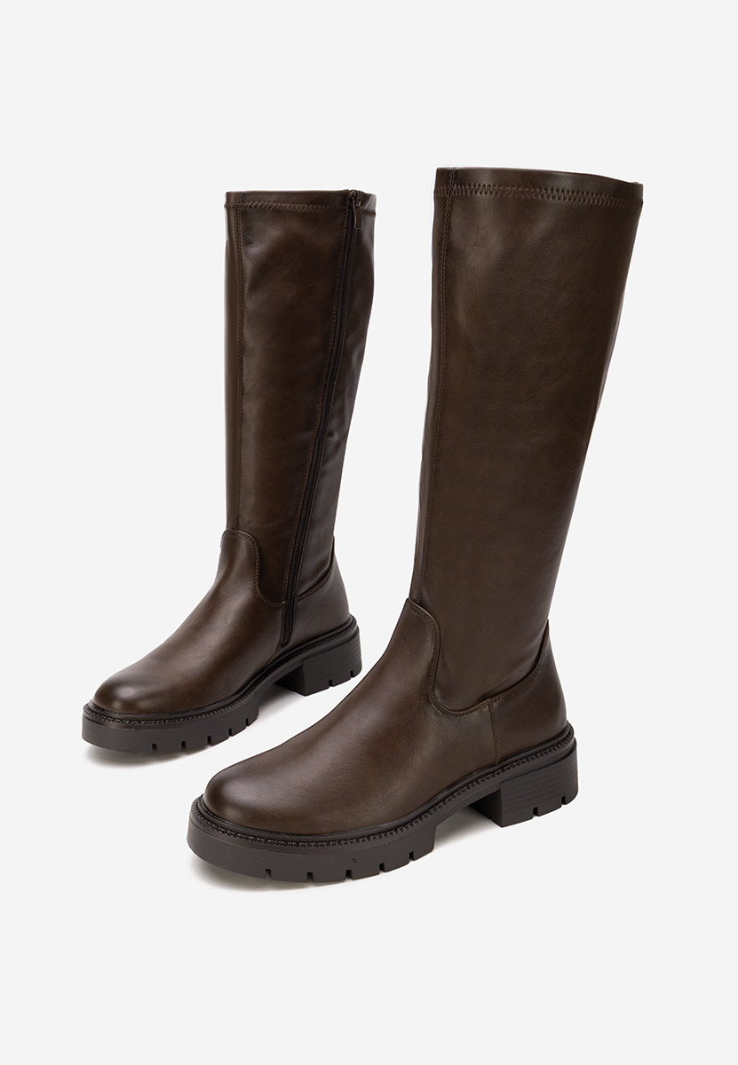 Hnedé dámské kozačky Nicoua V2