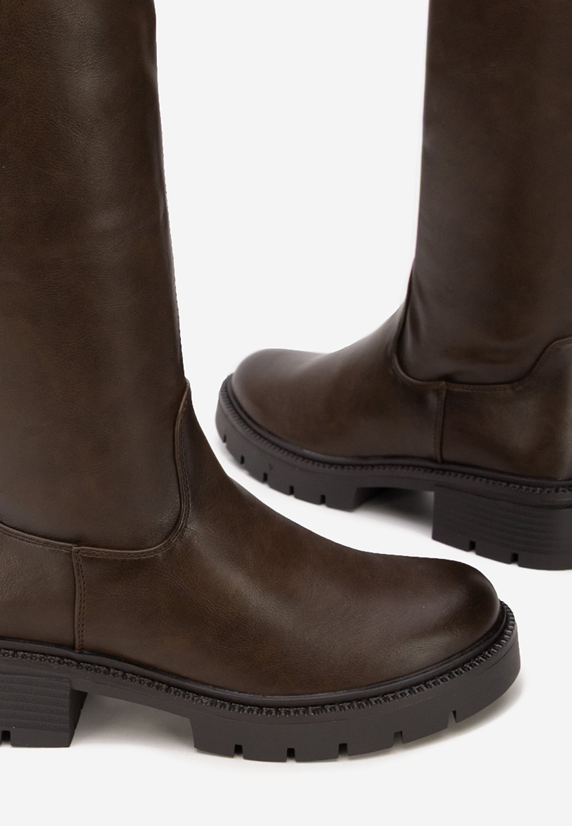 Hnedé dámské kozačky Nicoua V2