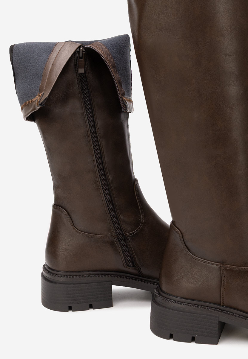 Hnedé dámské kozačky Nicoua V2