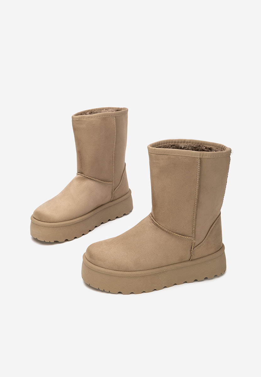 Khaki dámské válenky na platformě Luisana