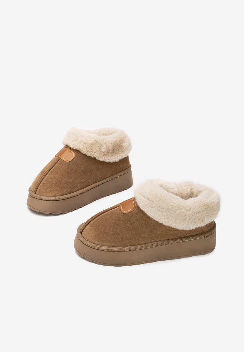 Hnedé členkové čižmy na platforme Elarva