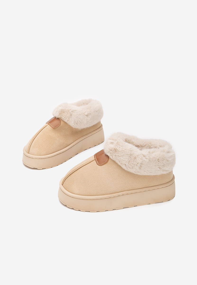 Béžové členkové čižmy na platforme Elarva