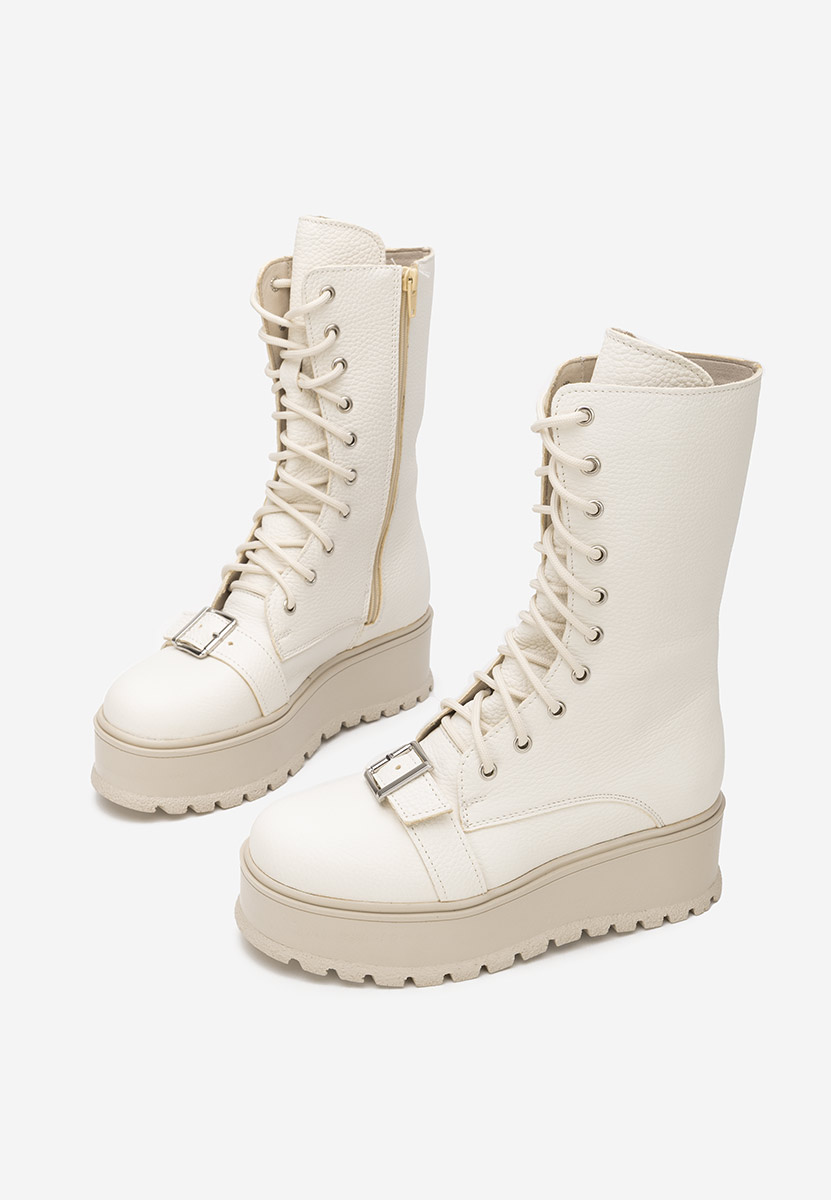 Béžové kožené kotníkové boty Sorelia V2