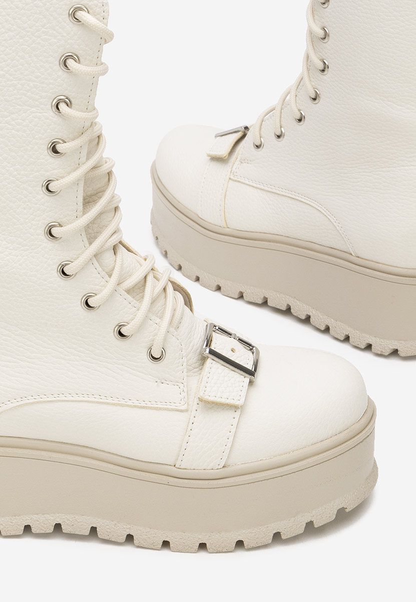 Béžové kožené kotníkové boty Sorelia V2