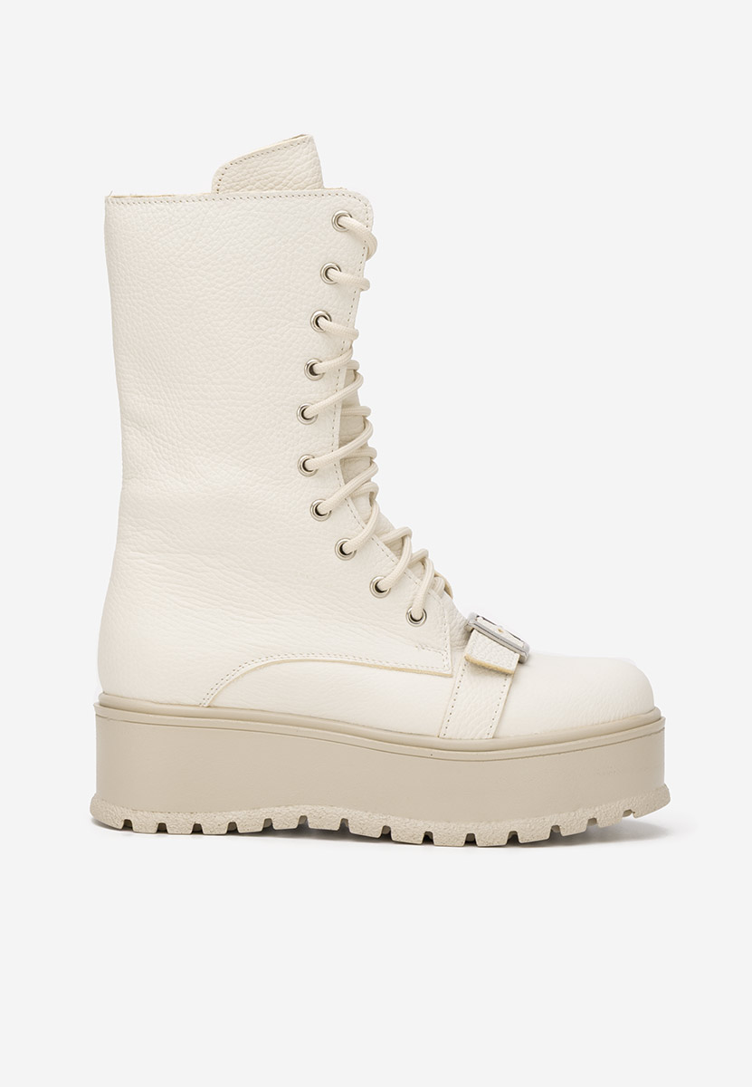 Béžové kožené kotníkové boty Sorelia V2