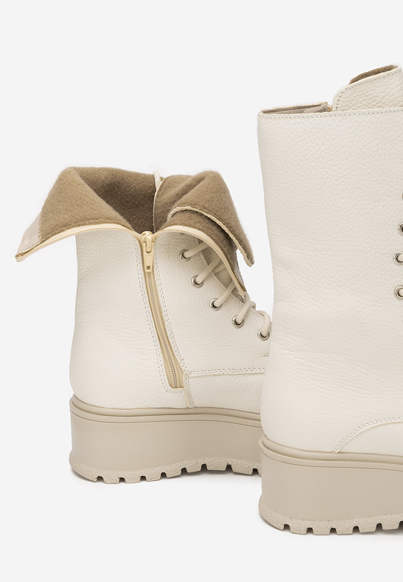 Béžové kožené kotníkové boty Sorelia V2