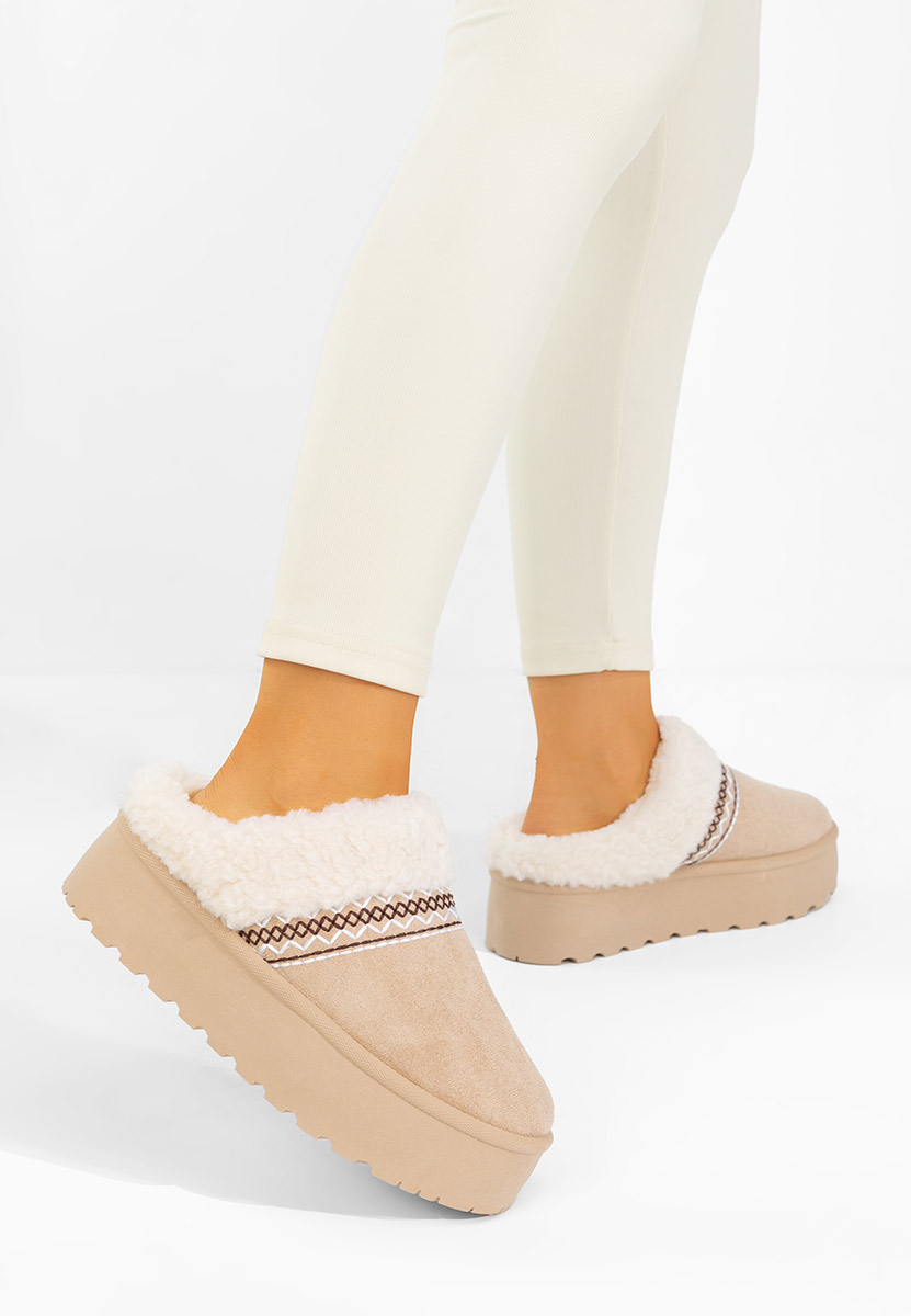 Béžové dámské dřeváky Anelisse