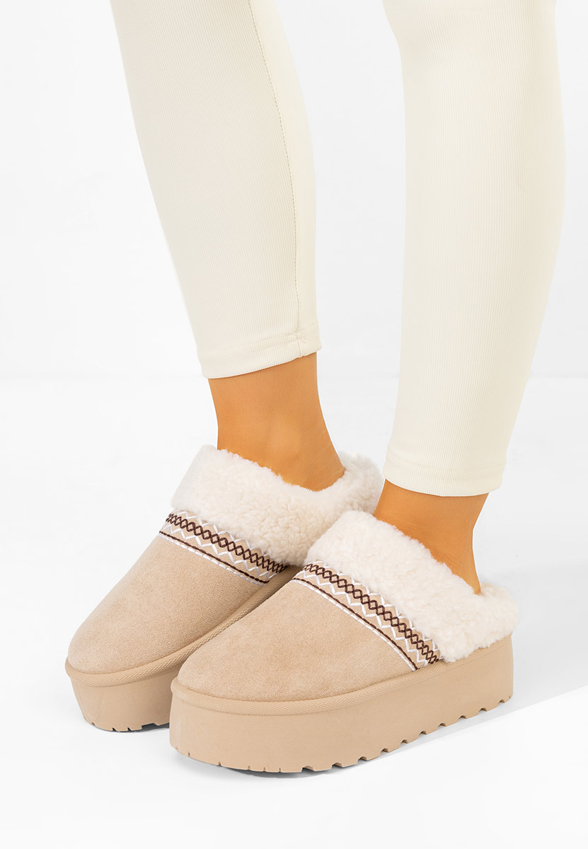 Béžové dámské dřeváky Anelisse