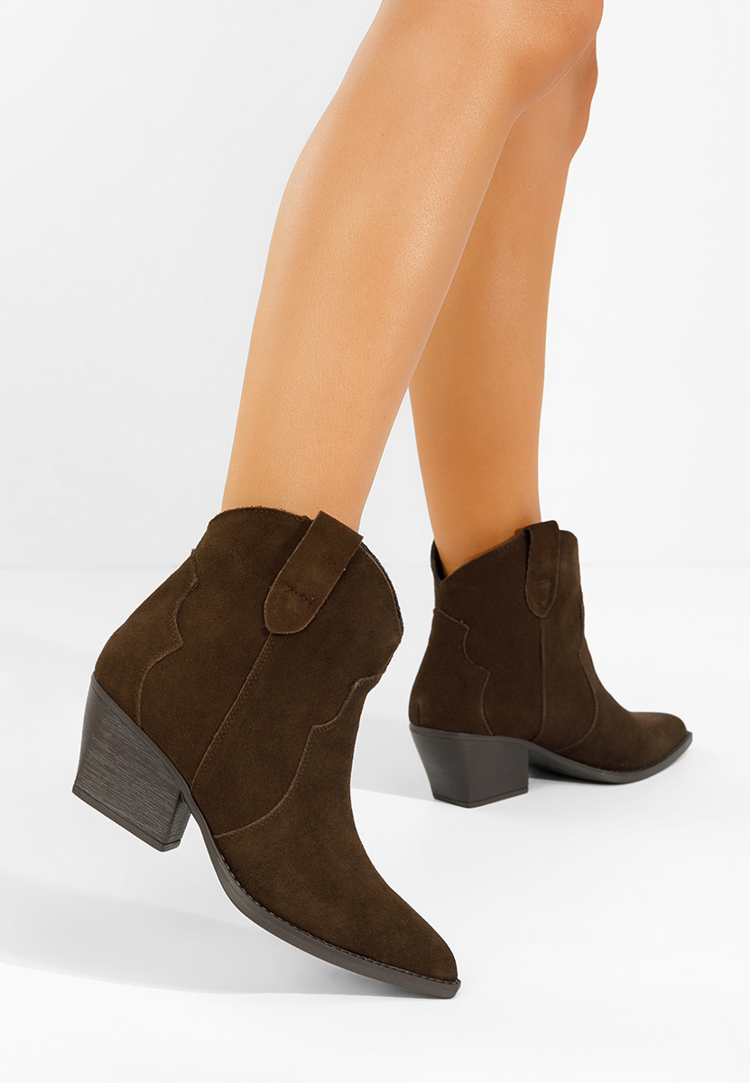 Hnedé kotníkové boty cowboy Glavira